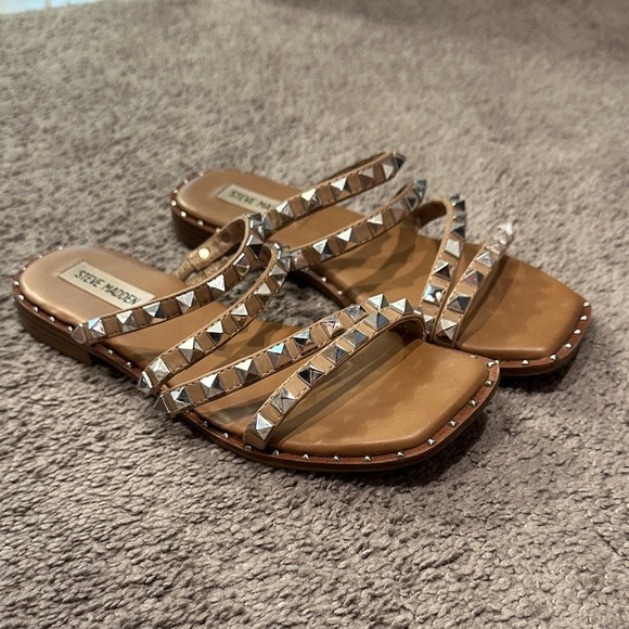 Steve Madden Brown Studded Sandals - Picture 1 of 6